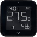 Shelly Blu ZB H&T Display, black, front view with the display in inverted dark mode