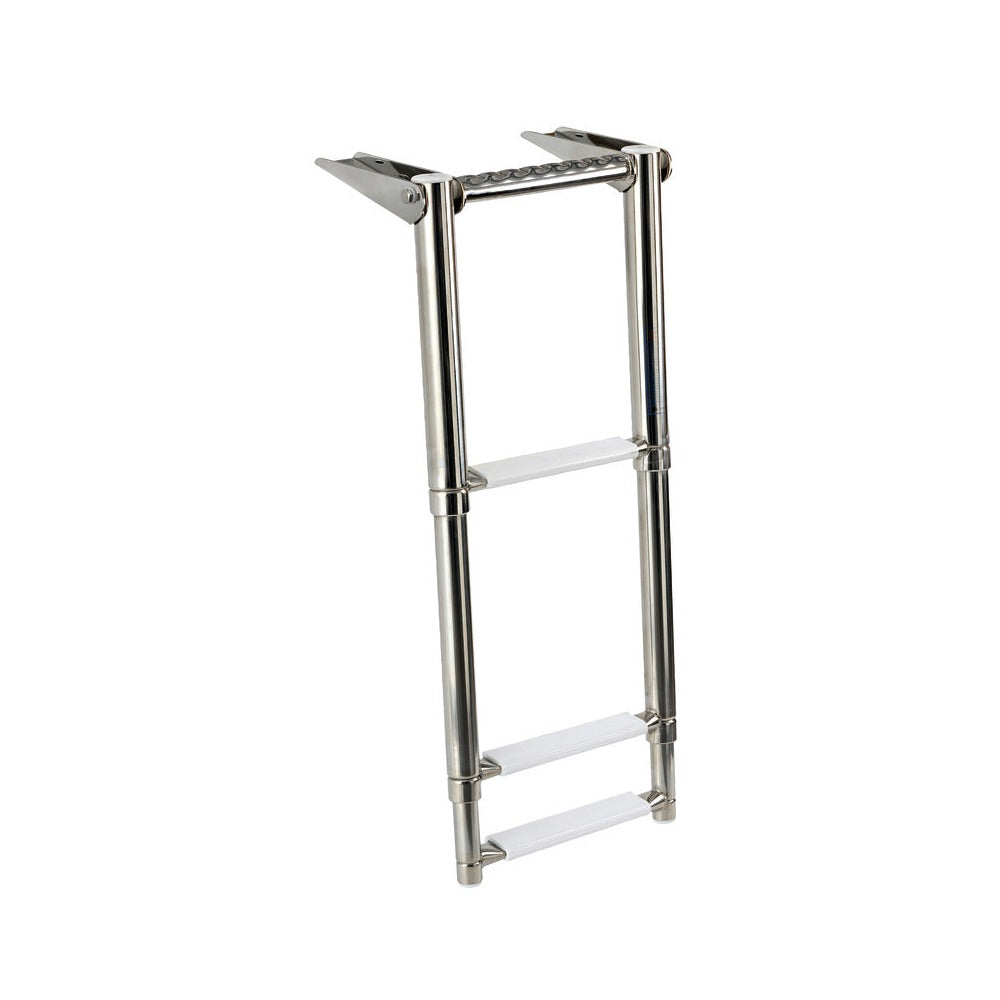Gangplank telescopic ladder with built-in handle
