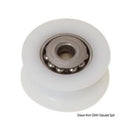 Delrin® sheave with stainless steel caps and ball 