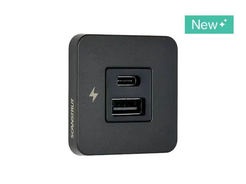 SCANSTRUT dubbel USB-A + USB-C plattenhet