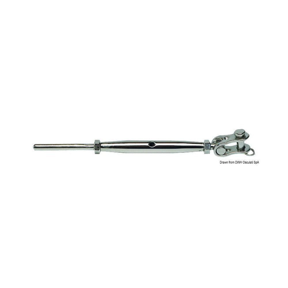 Rigging screws with articulated jaw and press-fitt