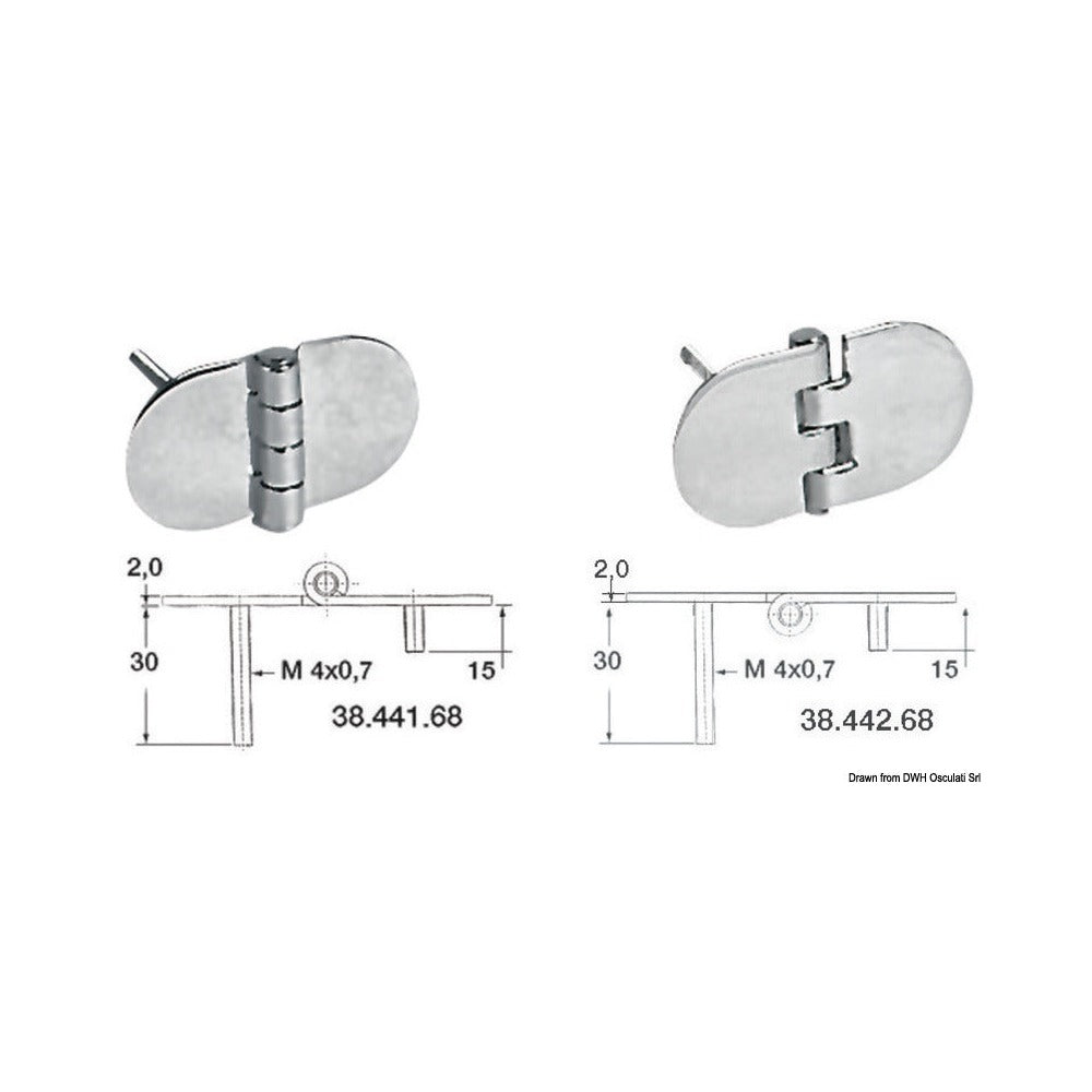 Hinges with studs
