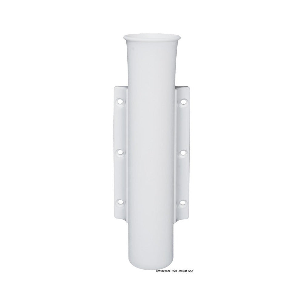 Fishing rod holder for bulkhead mounting, fixed ve