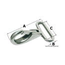 Snap-hooks with flat eye to fit belts, made of sta