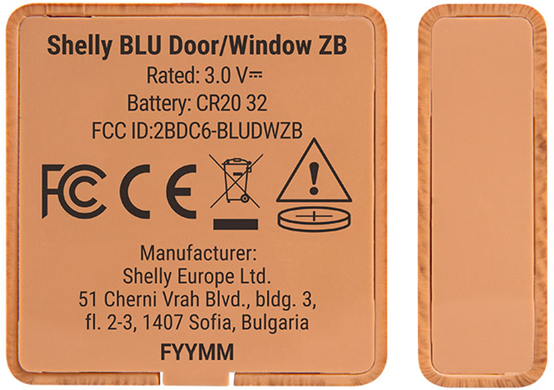 Shelly Blu ZB Dør/vindusensor, brun