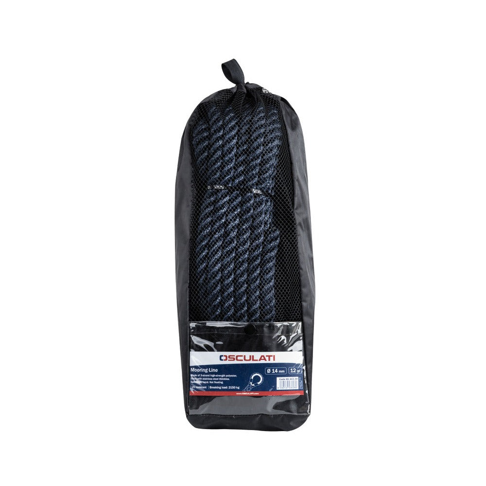 Lead-weighted mooring line with 3 strands and thim