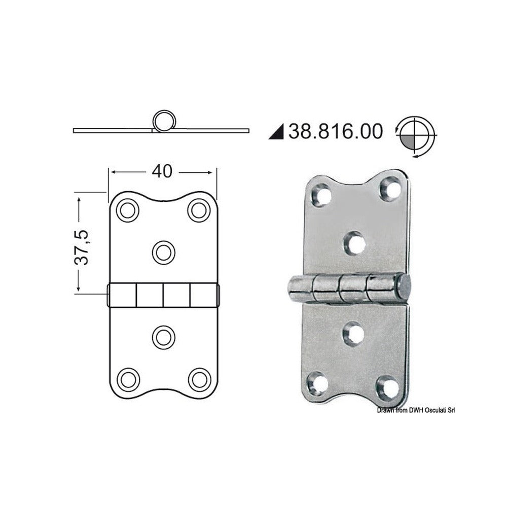 Hinges 2 mm thickness
