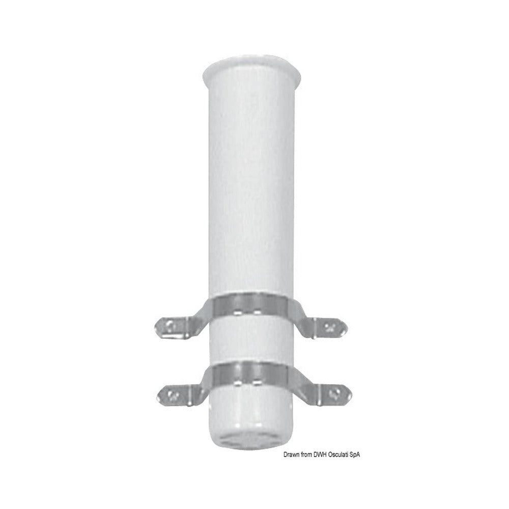 Fishing rod holder for bulkhead mounting, with U b