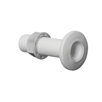 White plastic threaded skin fittings